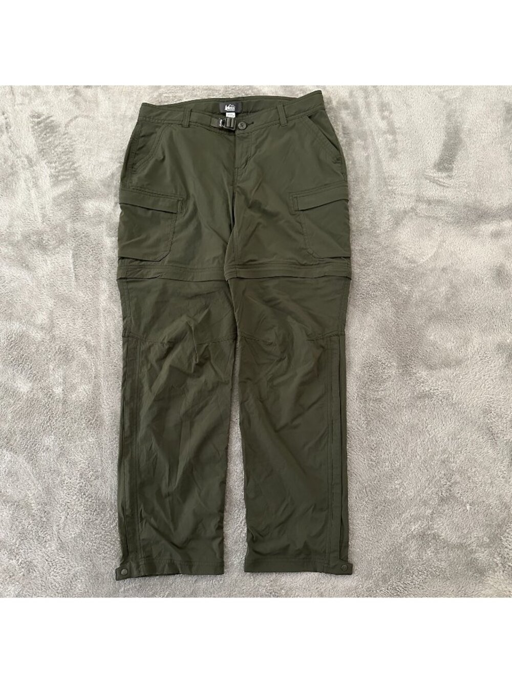REI Co-Op Green Convertible Outdoor Pants Shorts 10 Petite 10P Hiking Nylon